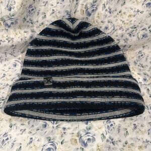 Zeroxposur bluegray striped knit beanie